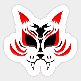 Kitsune Face - Red Sticker